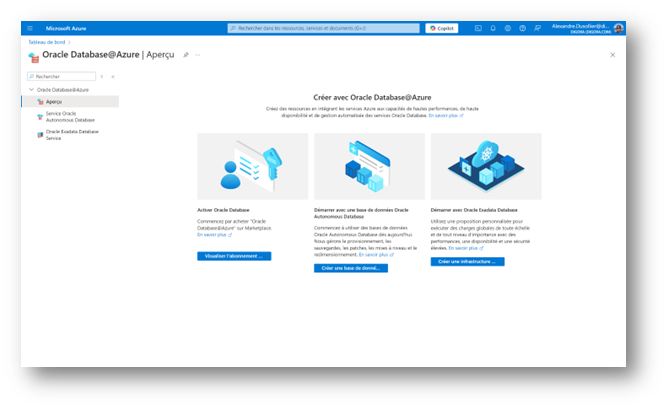 aperçu ORacle Database@Azure